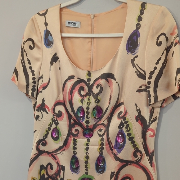 Moschino Mini Dress Cream Rhinestones size 6 - Picture 2 of 16